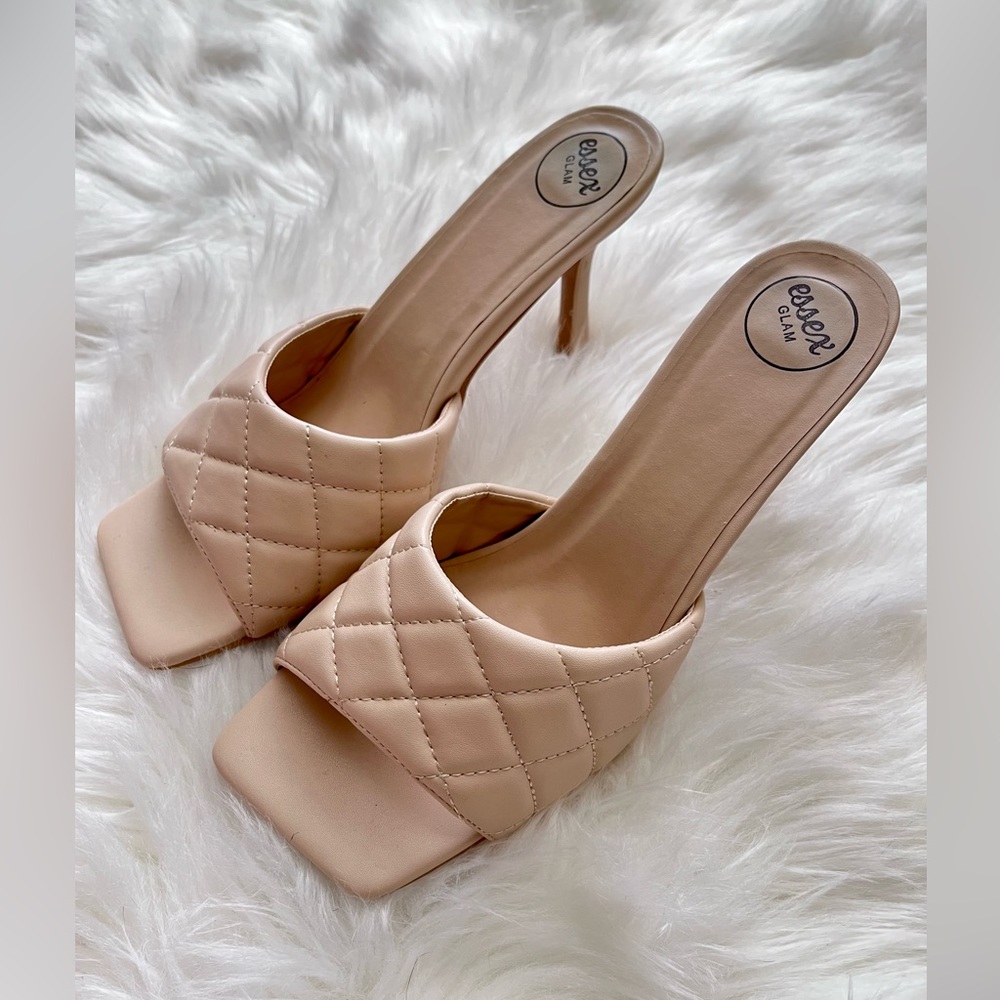 Faux leather heels